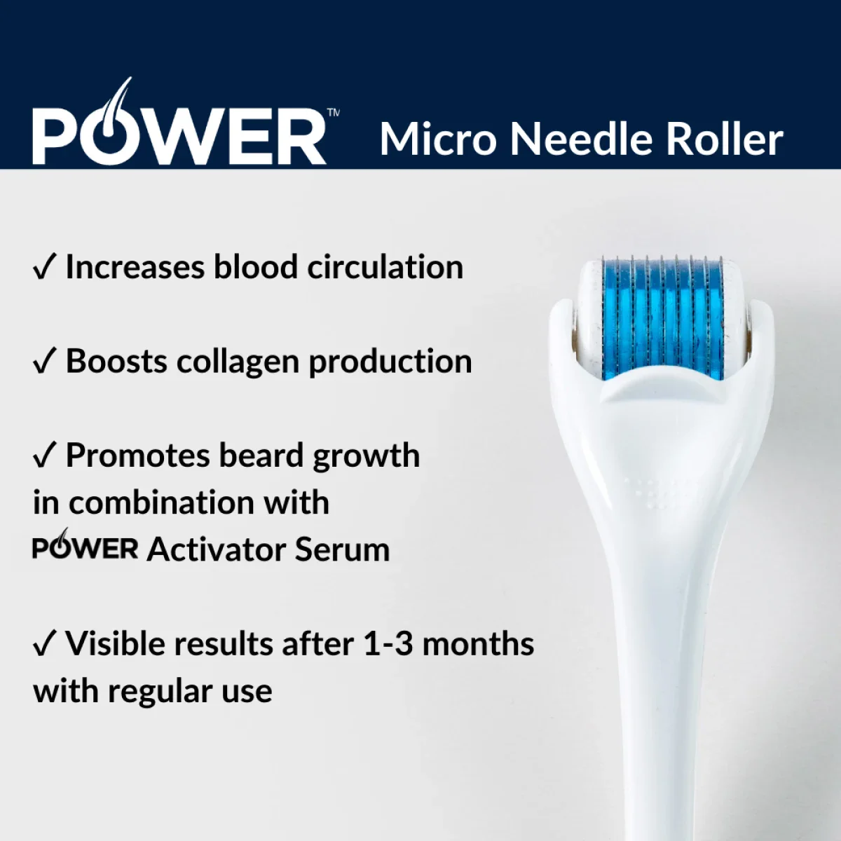 Derma Roller Greater Beard Micro Needle - Hair & Beard 0.5 mm - Image 3