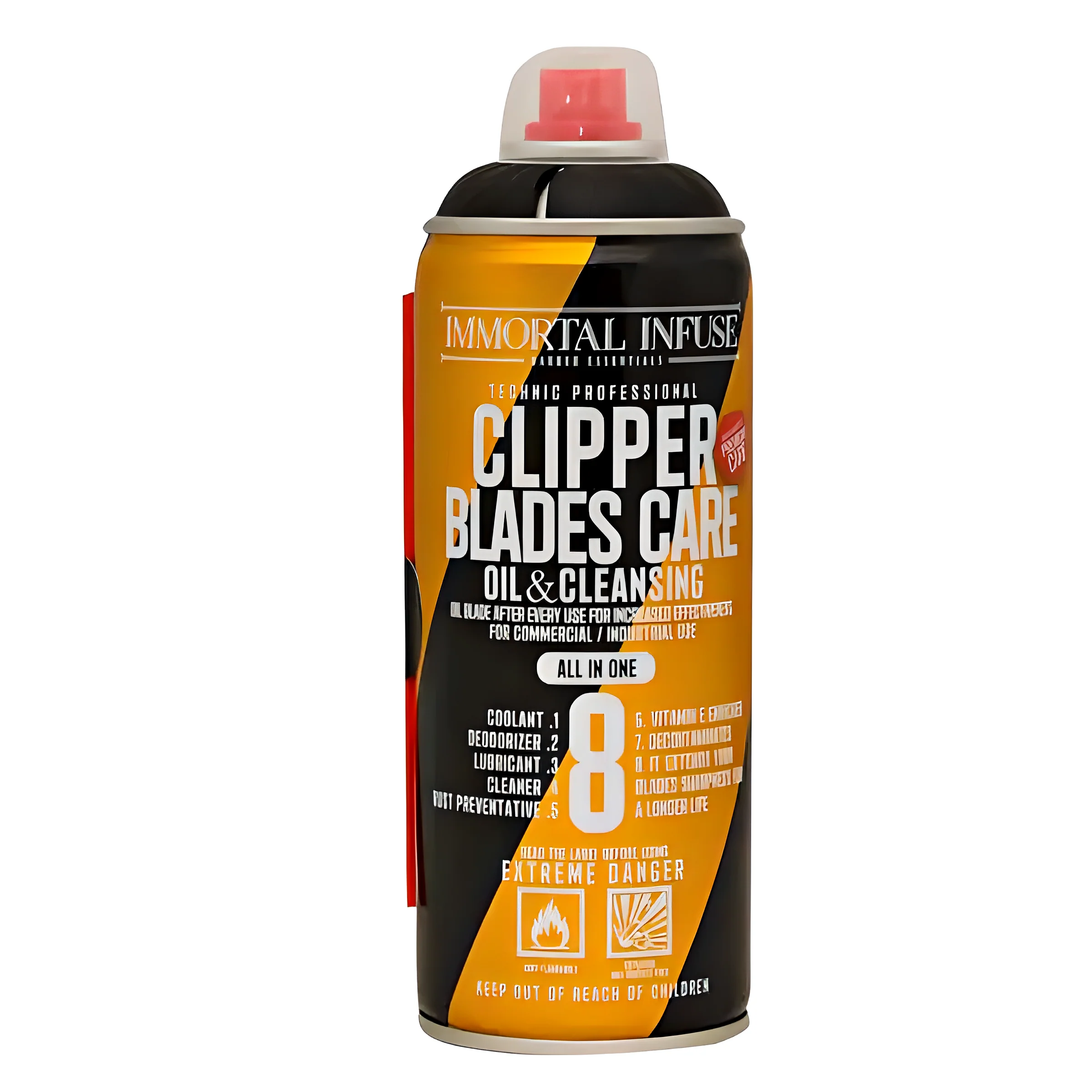 Immortal Kjøle, Rense & Smøre Blade Spray 8w1 for Hårklipper - Image 4